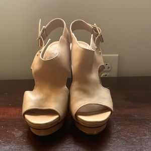 Vince Camuto Leather Platform Heeled Sandals